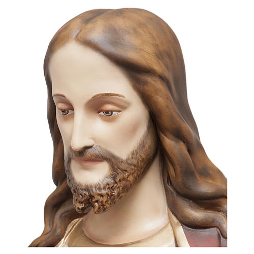 Estatua Sagrado Corazón de Jesús 165 cm fibra de vidrio pintada PARA EXTERIOR 2