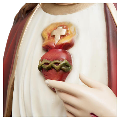 Estatua Sagrado Corazón de Jesús 165 cm fibra de vidrio pintada PARA EXTERIOR 4