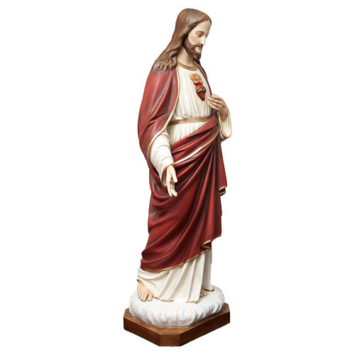 Estatua Sagrado Corazón de Jesús 165 cm fibra de vidrio pintada PARA EXTERIOR 5