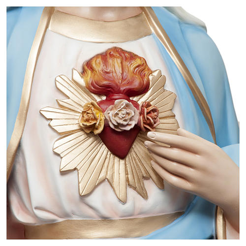 Statue of the Sacred Heart of Mary in painted fibreglass 165 cm for EXTERNAL USE 4