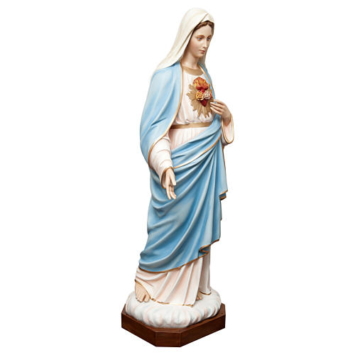 Statue of the Sacred Heart of Mary in painted fibreglass 165 cm for EXTERNAL USE 5