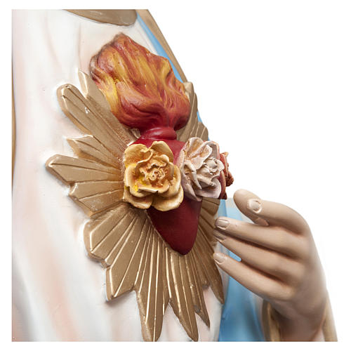 Estatua Sagrado Corazón de María 165 cm fibra de vidrio pintada PARA EXTERIOR 6