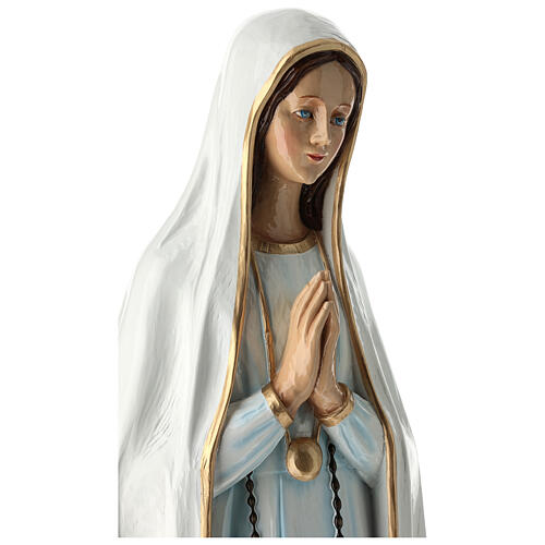 Estatua Virgen de Fátima 100 cm de fibra de vidrio coloreada PARA EXTERIOR 4