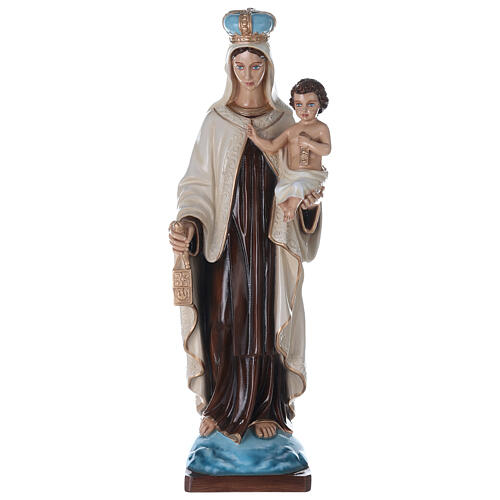 Our Lady of Mount Carmel Statue, 80 cm in painted fiberglass FOR OUTDOORS 1