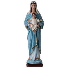 Vierge à l'enfant en fibre de verre de 80 cm POUR EXTÉRIEUR