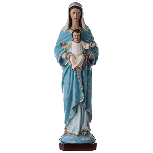 Statua Madonna con bambino 80 cm fiberglass dipinto PER ESTERNO 1