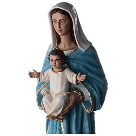 Madonna Holding Child Statue, 80 cm in painted fiberglass FOR OUTDOORS