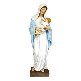 Estatua Virgen con niño 170 cm fibra de vidrio coloreada PARA EXTERIOR