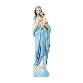 Statue Gottesmutter mit Kind 120cm Fiberglas hellblaue Kleidung AUSSENGEBRAUCH