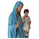 Statue of the Virgin Mary with Baby Jesus and sky blue cape in fibreglass 130 cm for EXTERNAL USE s4