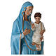 Statue of the Virgin Mary with Baby Jesus and sky blue cape in fibreglass 130 cm for EXTERNAL USE s6