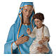 Statue of the Virgin Mary with Baby Jesus and sky blue cape in fibreglass 130 cm for EXTERNAL USE s7