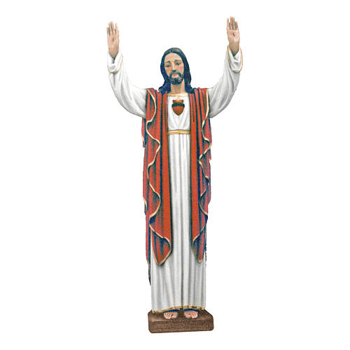 Statue of Christ with raised hands in painted fibreglass 170 cm for EXTERNAL USE 1