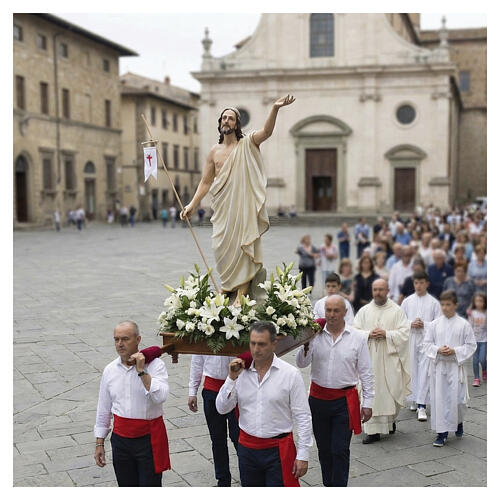 Statua Gesù Risorto 130 cm fiberglass dipinto PER ESTERNO 2