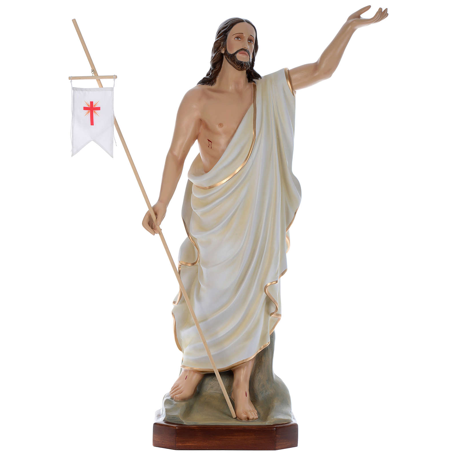 Resurrection Jesus Statue with Flag, 130 cm in painted | online sales ...