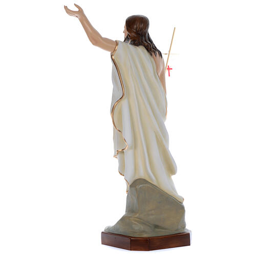 Resurrection Jesus Statue with Flag, 130 cm in painted fiberglass, FOR OUTDOORS 7