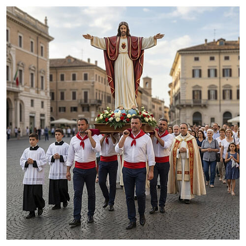 Jésus Rédempteur en fibre de verre de 160 cm POUR EXTÉRIEUR 2