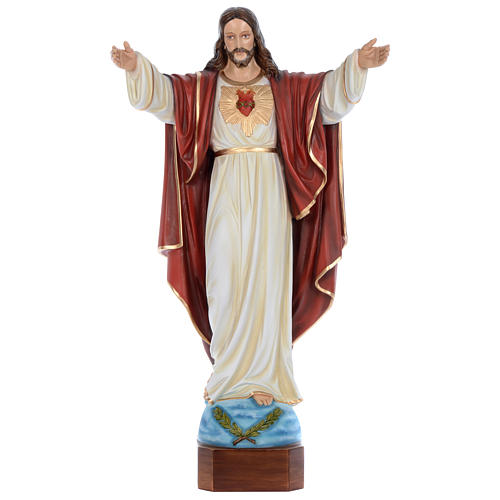Estatua Jesús Redentor 100 cm fibra de vidrio pintada PARA EXTERIOR 1
