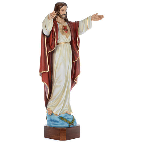 Estatua Jesús Redentor 100 cm fibra de vidrio pintada PARA EXTERIOR 5