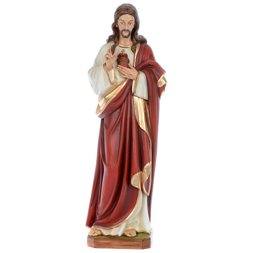 Estatua Jesús que bendice 100 cm fibra de vidrio coloreada PARA EXTERIOR 1