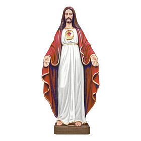 Estatua Jesús Manos abiertas 130 cm fiberglass coloreada PARA EXTERIOR