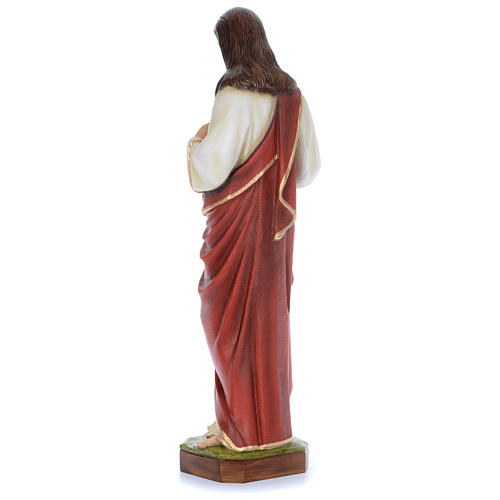Estatua Sagrado Corazón Jesús 100 cm fibra de vidrio pintada PARA EXTERIOR 4