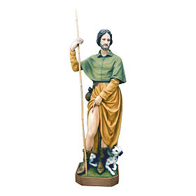 Statue of St. Roch in painted fibreglass 100 cm for EXTERNAL USE
