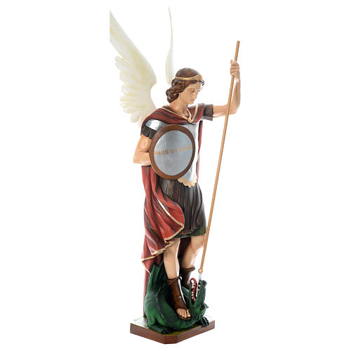 Statue of St. Michael the Archangel in painted fibreglass 180 cm for EXTERNAL USE 3