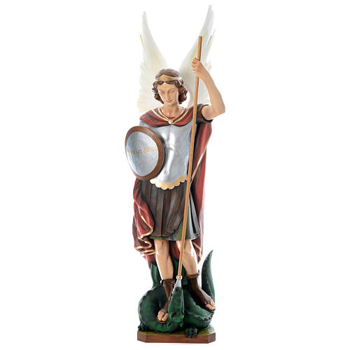 St. Michael the Archangel Statue, 180 cm in painted fiberglass, FOR OUTDOORS 1