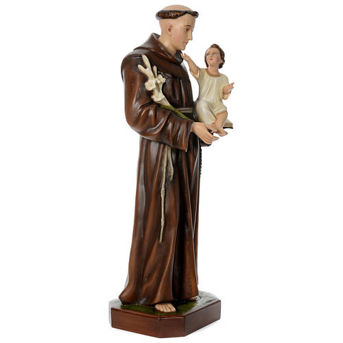 Statue of St. Anthony of Padua in painted fibreglass 130 cm for EXTERNAL USE 3