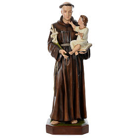 St. Anthony and Child Statue, 130 cm in colored fiberglass, FOR OUTDOORS