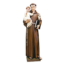 Saint Anthony of Padua and Child Jesus Statue, 160 cm in painted fiberglass, FOR OUTDOORS