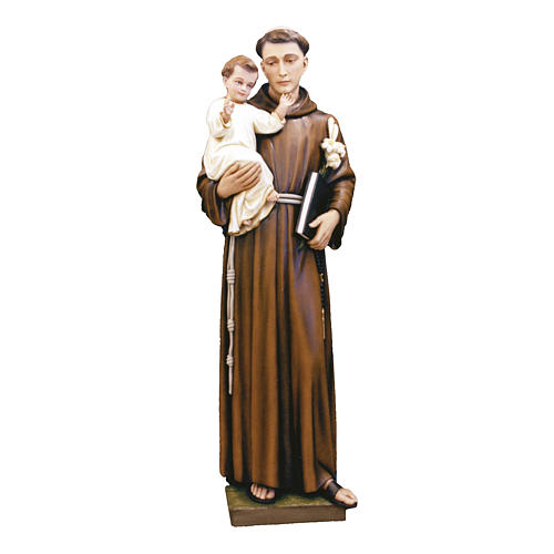 Saint Anthony of Padua and Child Jesus Statue, 160 cm in painted fiberglass, FOR OUTDOORS 1