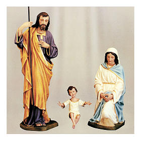 Classic Holy Family for Nativity Scene in painted fibreglass 100 cm for EXTERNAL USE