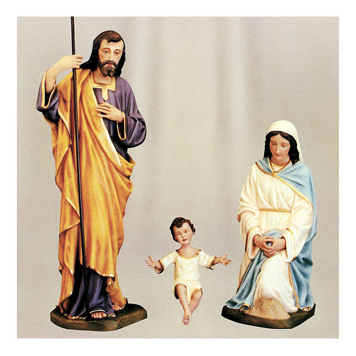 Classic Holy Family for Nativity Scene in painted fibreglass 100 cm for EXTERNAL USE 1