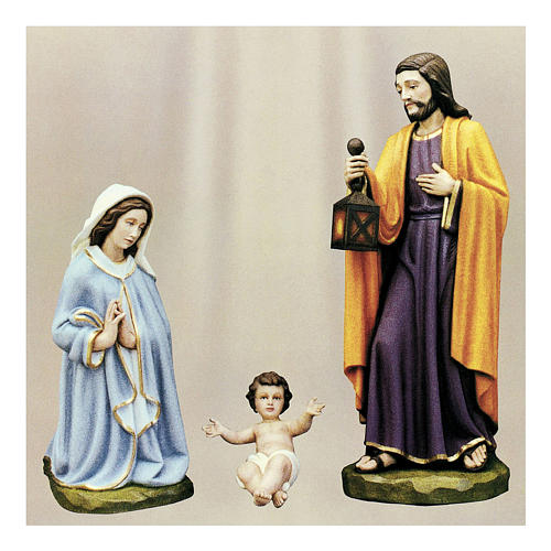 Holy Family for Nativity Scene in painted fibreglass 100 cm for EXTERNAL USE 1