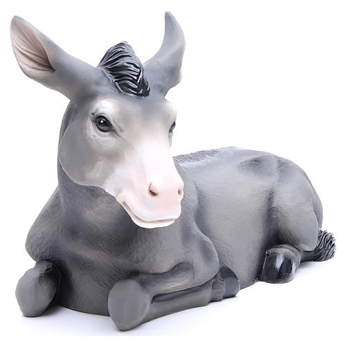 Nativity Ox and Donkey Laying, 100 cm in painted fiberglass FOR OUTDOORS 4