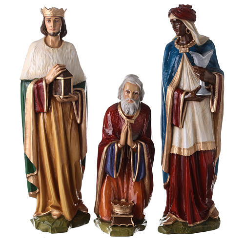 Wise Men for Nativity Scene in painted fibreglass 80 cm for EXTERNAL USE 1