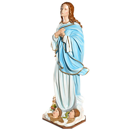 Statue of the Blessed Virgin of the Assumption in fibreglass 180 cm for EXTERNAL USE 3
