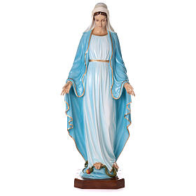 Statue of the Immaculate Virgin Mary with crystal eyes in fibreglass 145 cm for EXTERNAL USE