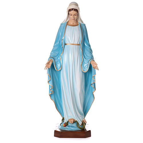 Estatua María Inmaculada ojos cristal 145 cm fibra de vidrio PARA EXTERIOR 1