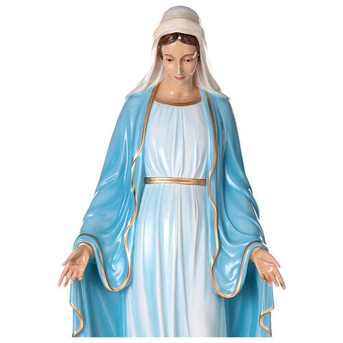 Estatua María Inmaculada ojos cristal 145 cm fibra de vidrio PARA EXTERIOR 2
