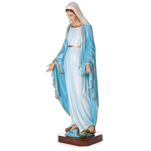 Estatua María Inmaculada ojos cristal 145 cm fibra de vidrio PARA EXTERIOR 3
