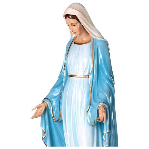 Estatua María Inmaculada ojos cristal 145 cm fibra de vidrio PARA EXTERIOR 4