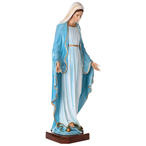 Estatua María Inmaculada ojos cristal 145 cm fibra de vidrio PARA EXTERIOR 5