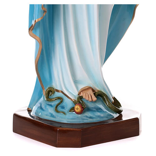 Estatua María Inmaculada ojos cristal 145 cm fibra de vidrio PARA EXTERIOR 7