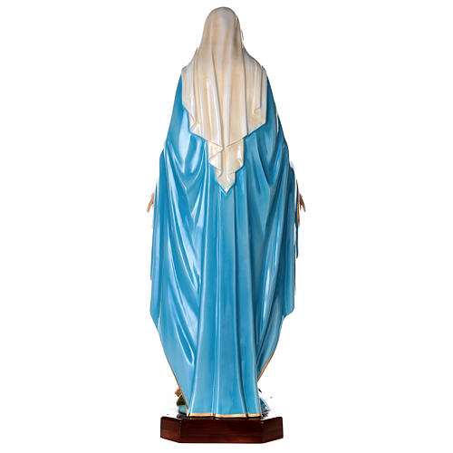 Estatua María Inmaculada ojos cristal 145 cm fibra de vidrio PARA EXTERIOR 8
