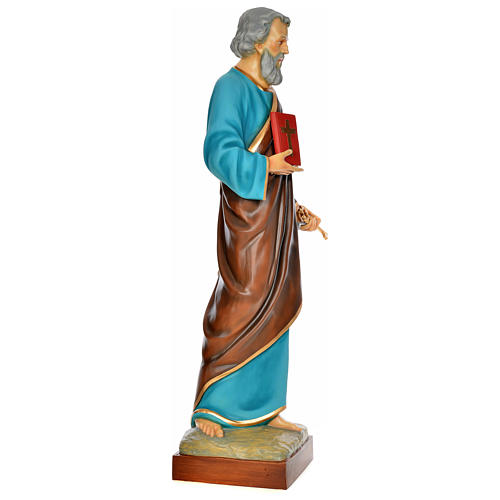 Statue of St. Peter in painted fibreglass 160 cm for EXTERNAL USE 3