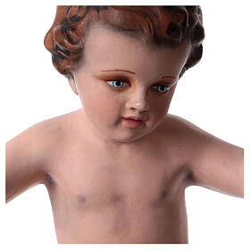 Baby Jesus statue with open arms, 30 cm in colored fiberglass