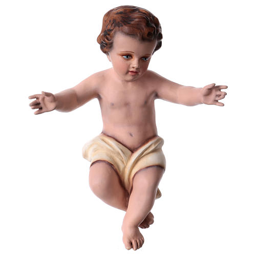 Baby Jesus statue with open arms, 30 cm in colored fiberglass 5